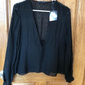 Zara Black silhouette blouse